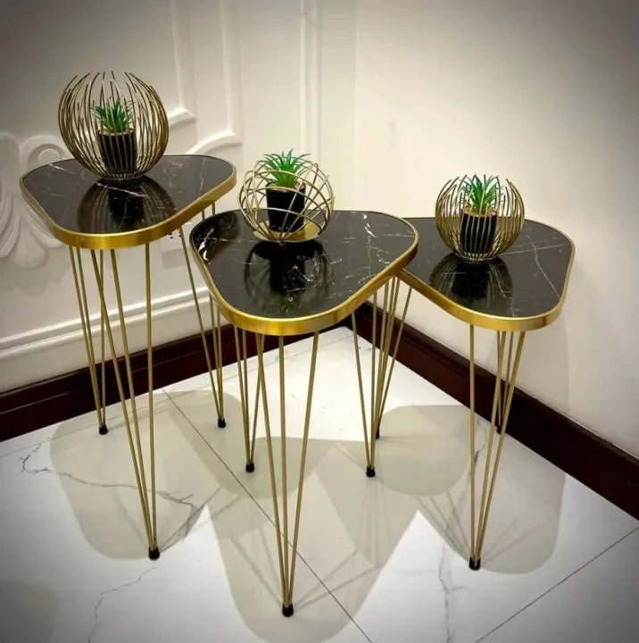* 3-Piece Round Nesting Coffee Table Set – Modern Wood Side Tables