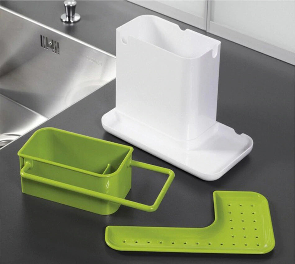 # 3-in-1 Soap Dispenser with Sponge Holder – Kitchen Sink Organizer & Dish Soap Pump