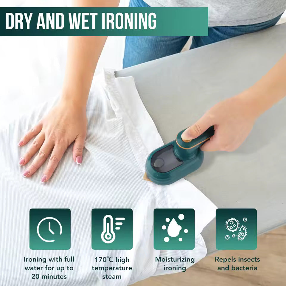 *Mini Portable Steam Iron – 180° Rotatable Foldable Handheld Garment Steamer for Travel**