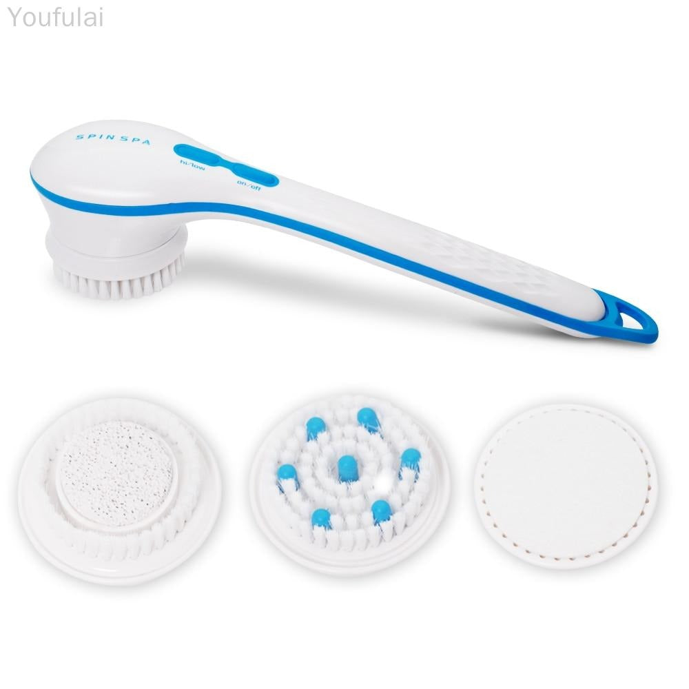 5-in-1 Spin Spa Electric Shower Brush for Deep Skin Cleansing