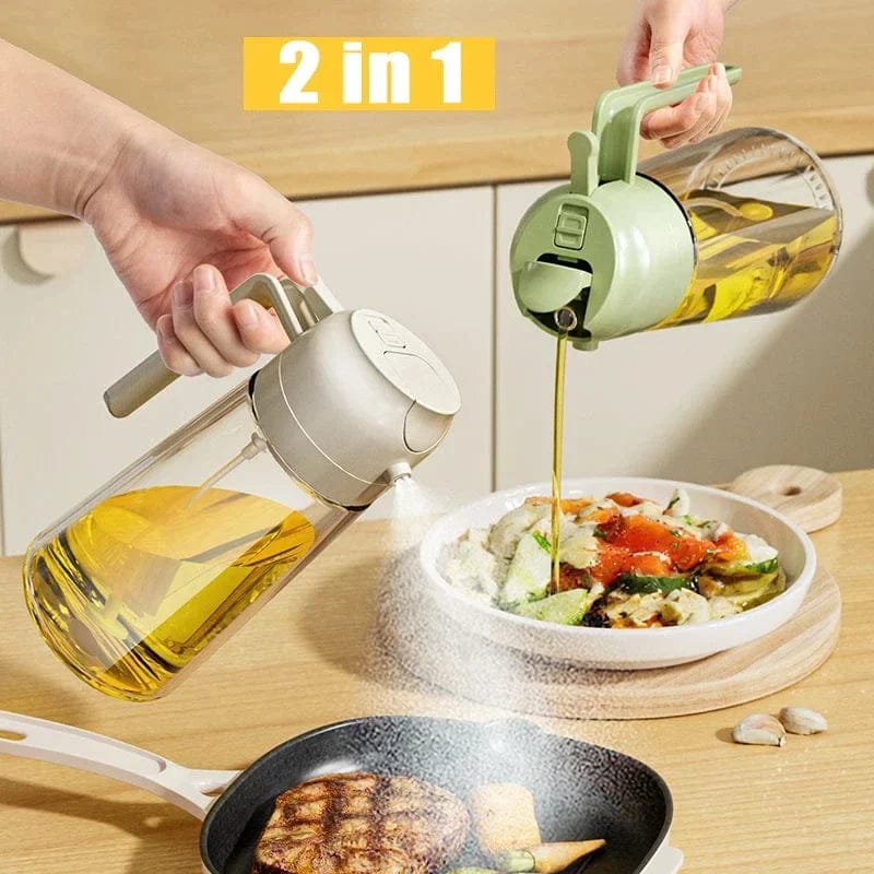 *2-in-1 Oil Sprayer Bottle – Kitchen Cooking Oil Spray & Pour Dispenser for BBQ & Baking**