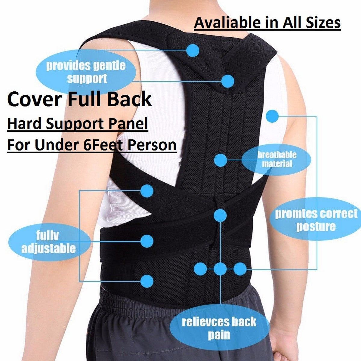 Adjustable Back Support Belt – Posture Corrector for Men & Women