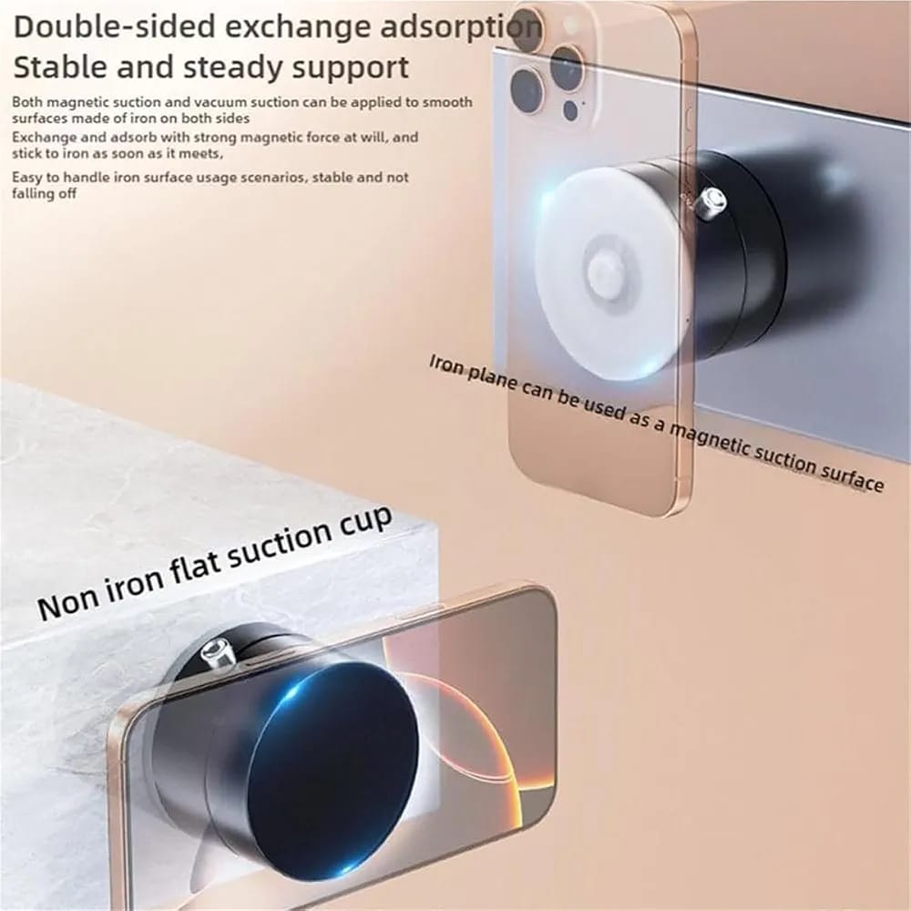 Double-Sided Magnetic Phone Holder | Adjustable Rotating Foldable Suction Mount
