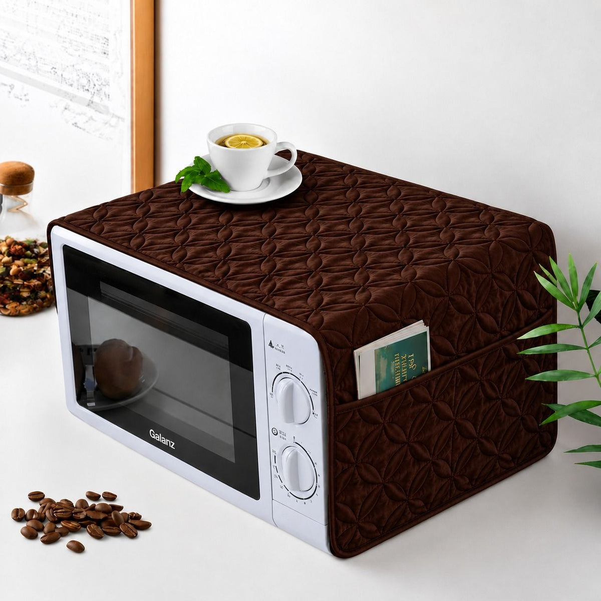 Microwave & Oven Dust Cover – Quilted Kitchen Appliance Cover Black