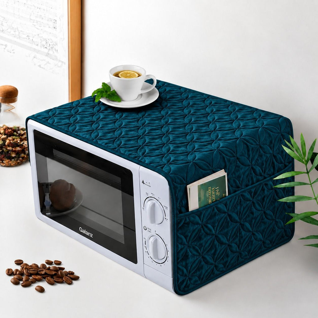 Microwave & Oven Dust Cover – Quilted Kitchen Appliance Cover Black