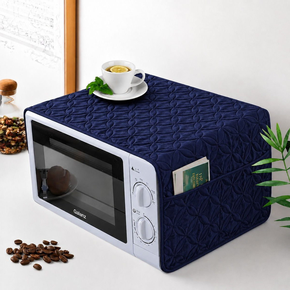 Microwave & Oven Dust Cover – Quilted Kitchen Appliance Cover Black