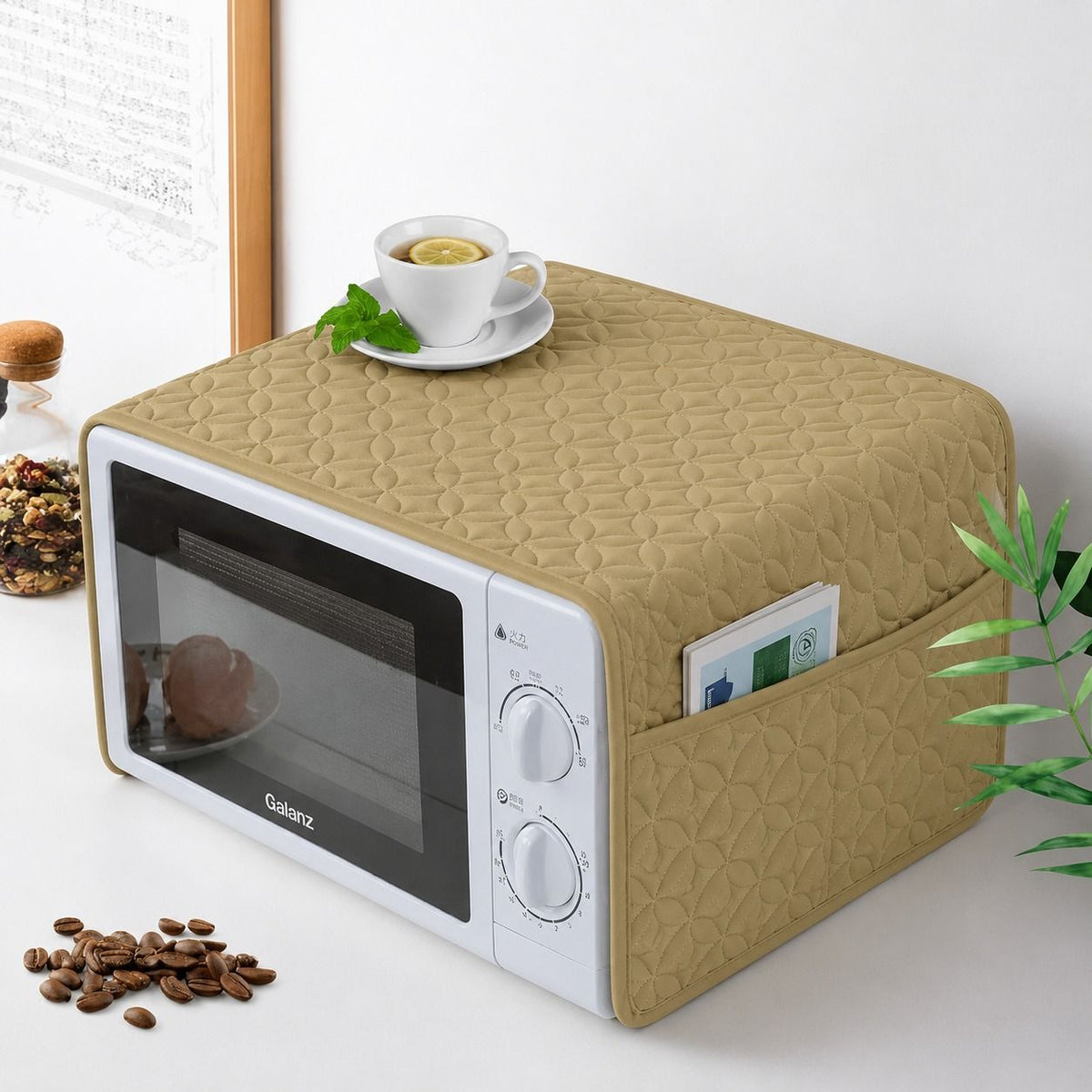 Microwave & Oven Dust Cover – Quilted Kitchen Appliance Cover Black