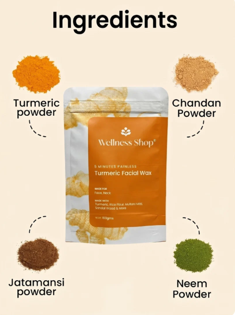 Turmeric Facial Wax Powder 100g | Herbal Facial Hair Removal Wax