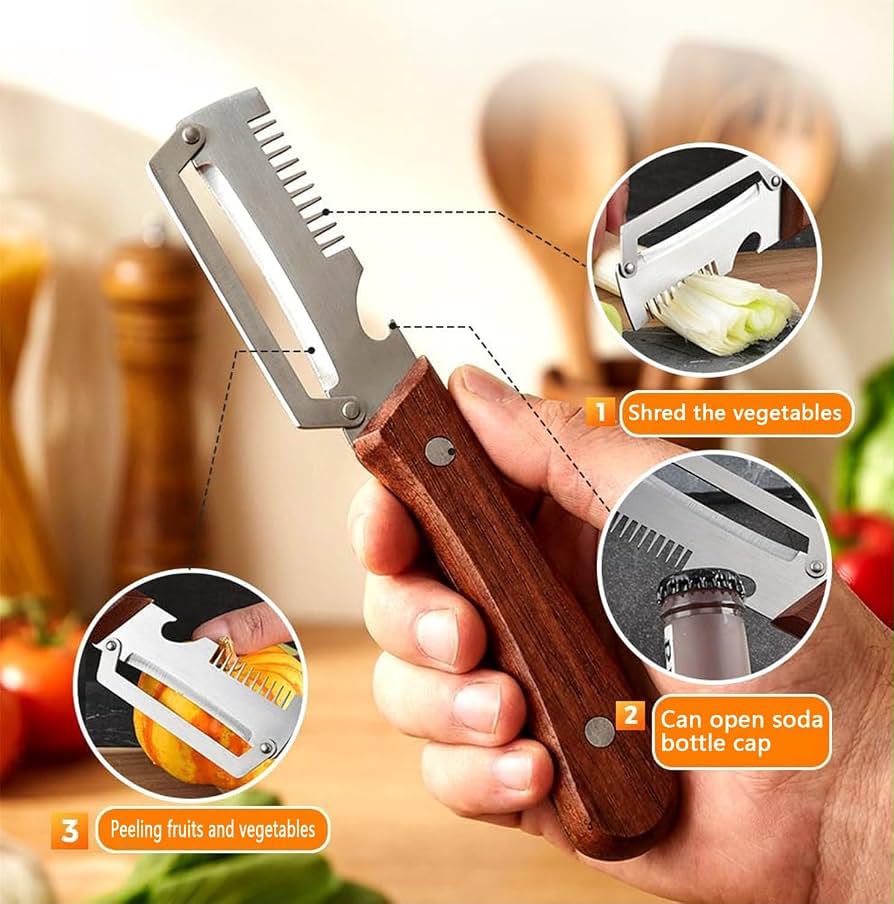 3-in-1 Stainless Steel Peeler Knife – Multi-Purpose Kitchen Tool3-in-1 Stainless Steel Peeler Knife – Multi-Purpose Kitchen Tool
