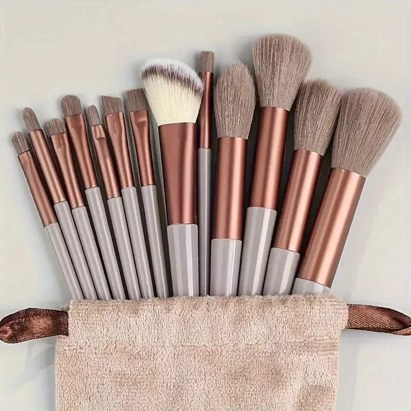 3-Piece Soft Makeup Brush Set for Foundation, Powder, Contour & Eyeshadow