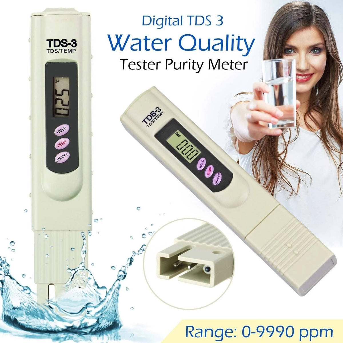 Digital TDS Meter Water Quality Tester – Portable Water Purity Testing Pen