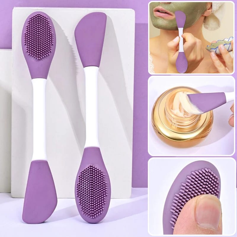 2-in-1 Silicone Face Mask Applicator & Facial Cleansing Brush