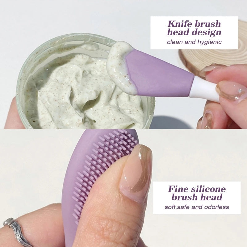 2-in-1 Silicone Face Mask Applicator & Facial Cleansing Brush