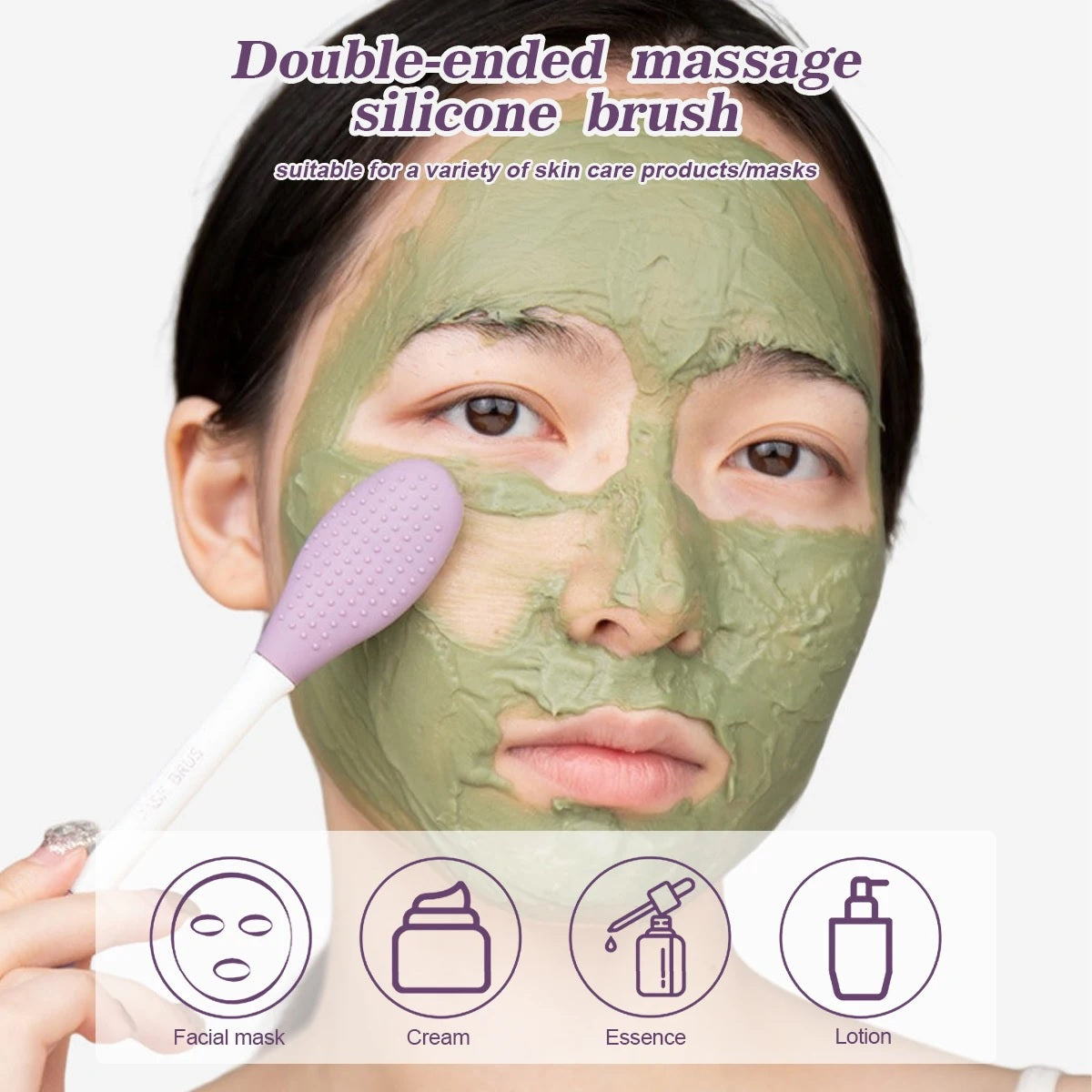 2-in-1 Silicone Face Mask Applicator & Facial Cleansing Brush