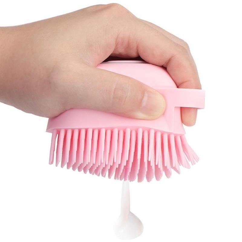 Silicone Bath Body Brush with Soap Dispenser | Exfoliating Shower Scrub & Massage Brush