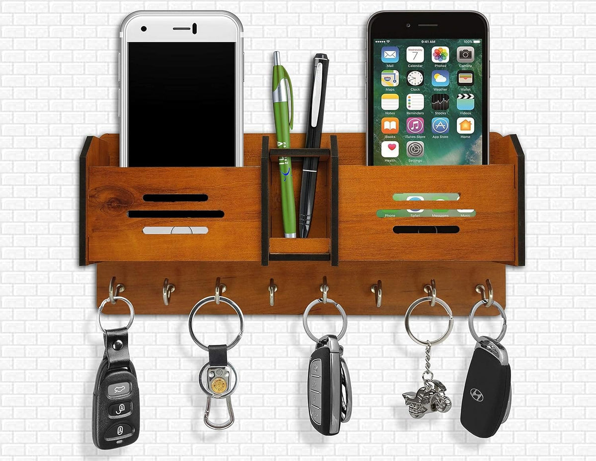 Multipurpose Wooden Key Holder – Wall Mounted Home & Key Organizer